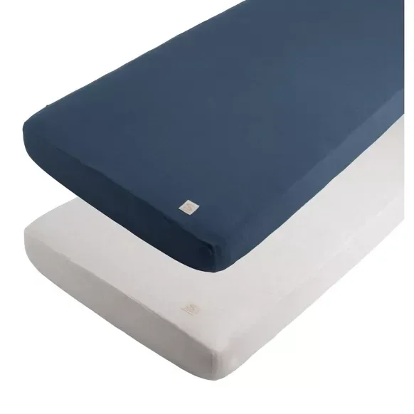 Lot de 2 draps housse en coton pour lit bébé - PETIT NUAGE  Sauthon Sauthon