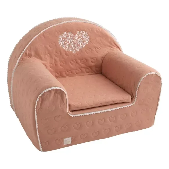 Fauteuil club pour enfant en coton matelassé - PETIT COEUR  Sauthon Sauthon