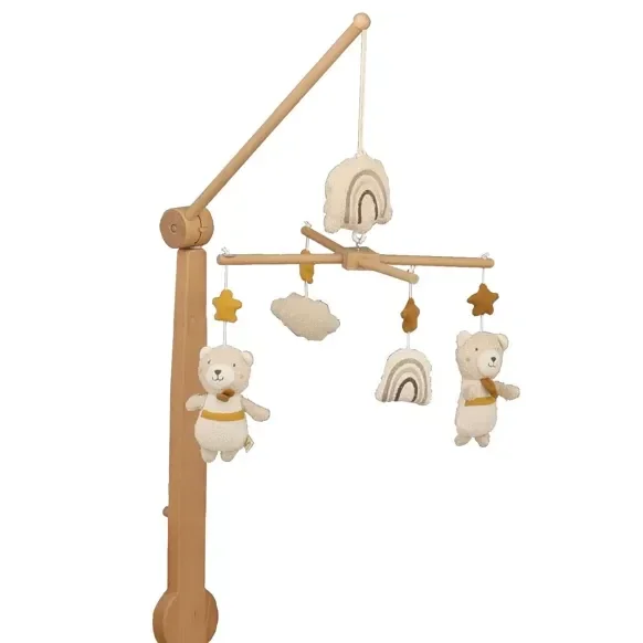 Mobile musical en bois avec jouets en coton - PETIT SOLEIL  Sauthon Sauthon