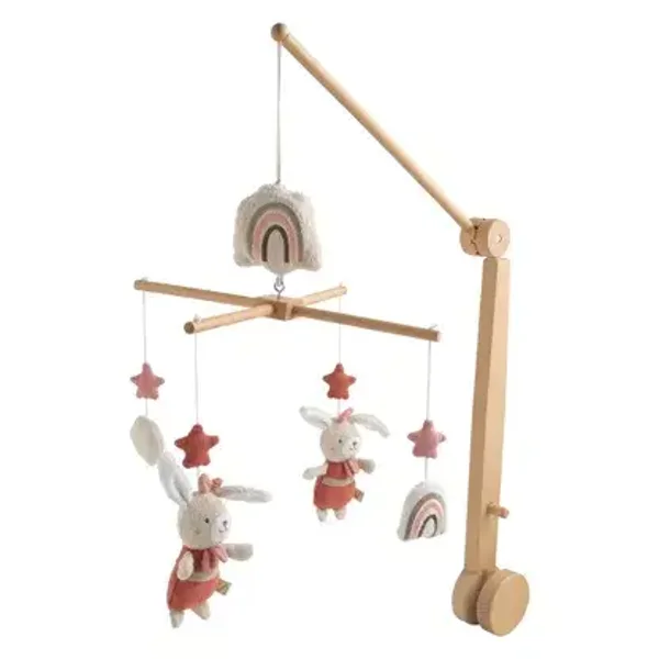 Mobile musical en bois avec jouets en coton - PETIT COEUR  Sauthon Sauthon
