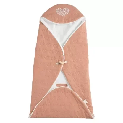 Couverture nomade à capuche en coton matelassé - PETIT COEUR  Sauthon Sauthon