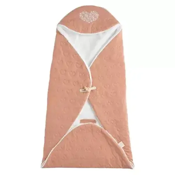 Couverture nomade à capuche en coton matelassé - PETIT COEUR  Sauthon Sauthon
