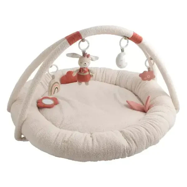 Tapis d'éveil rond en bouclette coton bio - PETIT COEUR  Sauthon Sauthon