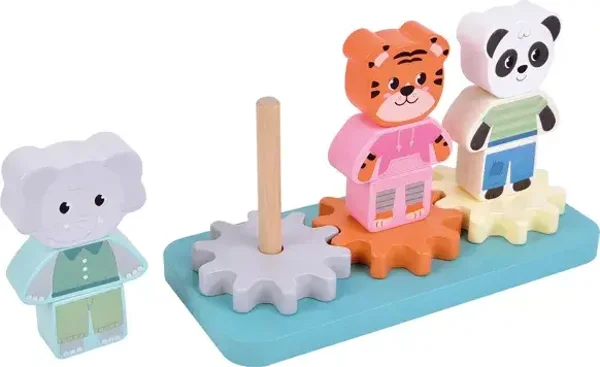 Jeu d'empilage avec engrenages « Les amis de la jungle » | Jeux d'empilage | Jouets en bois  small foot small foot