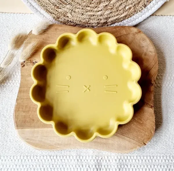 Assiette Silicone Lion - Jaune