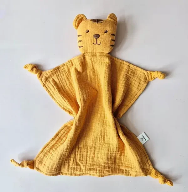 Peluche hydrophile Tigre – Tissu doux pour bébé 30x30 cm