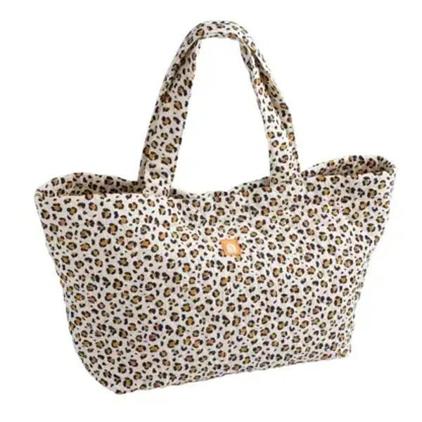 Sac cabas en gaze de coton matelassé imprimé Léopard  Sauthon Sauthon