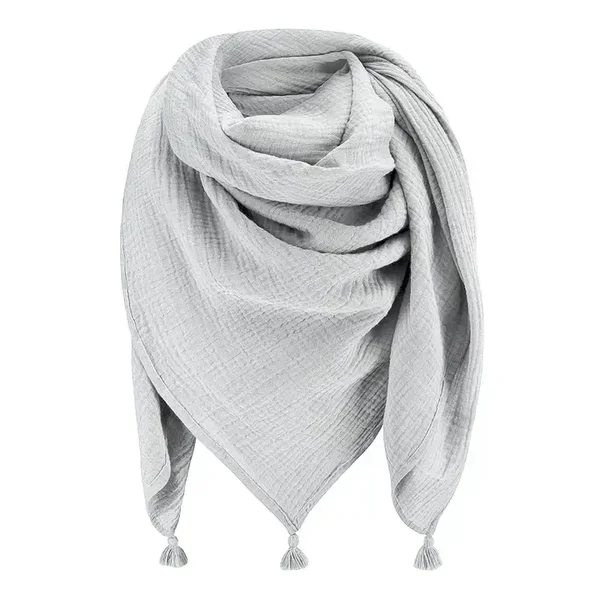 Grand foulard en mousseline - gris