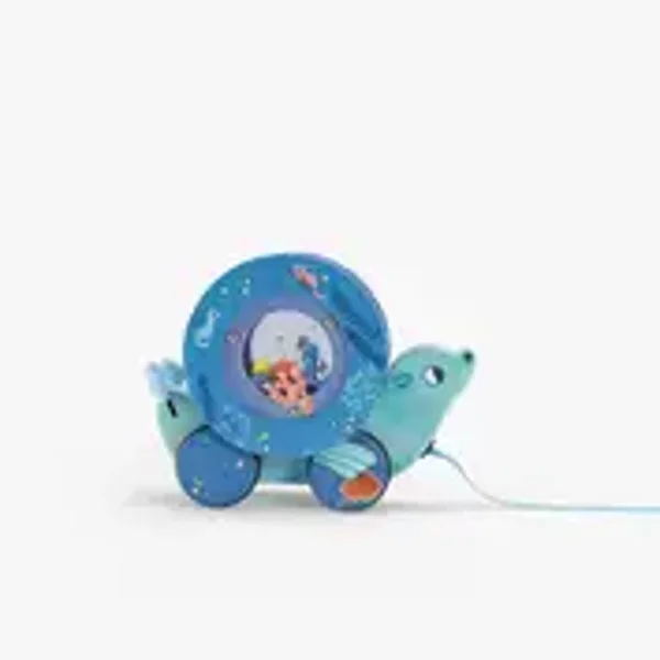 Jouet à tirer en bois Otarie