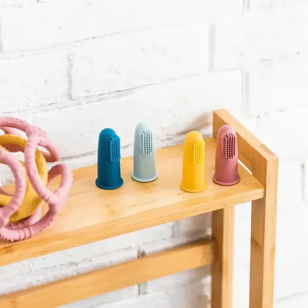 Ensemble de brosses à dents pour bébé en silicone, 2 pièces