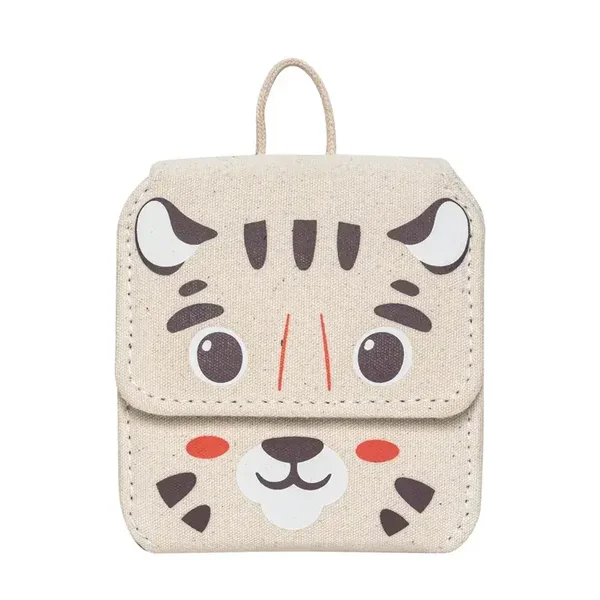 Set Manucure Bébé Motif Tigre Blanc 4 Pièces – Ciseaux, Coupe-Ongles, Lime et Brosse – Plic