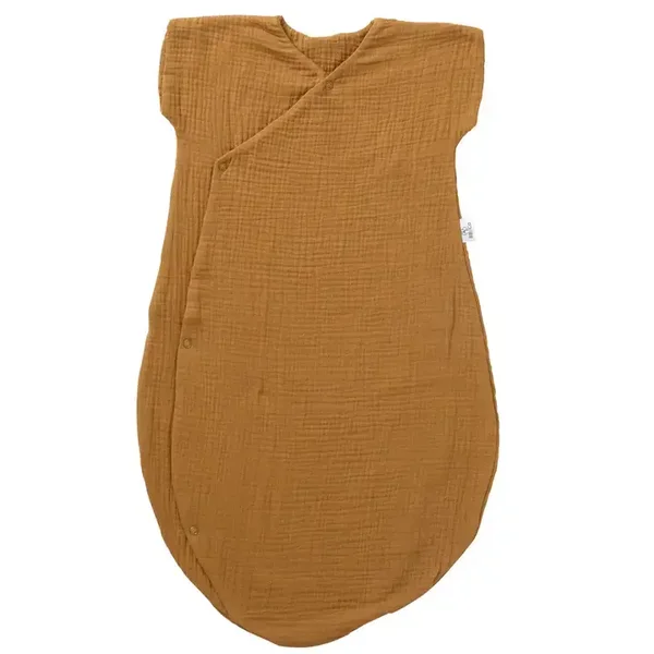 Gigoteuse d'été forme kimono gaze de coton - Havane