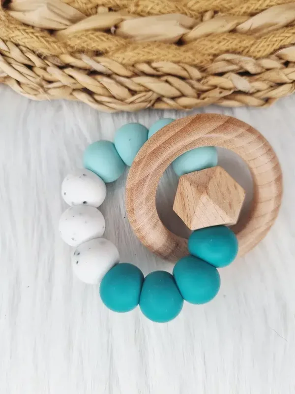 Bijtring - Turquoise, émeraude, grain