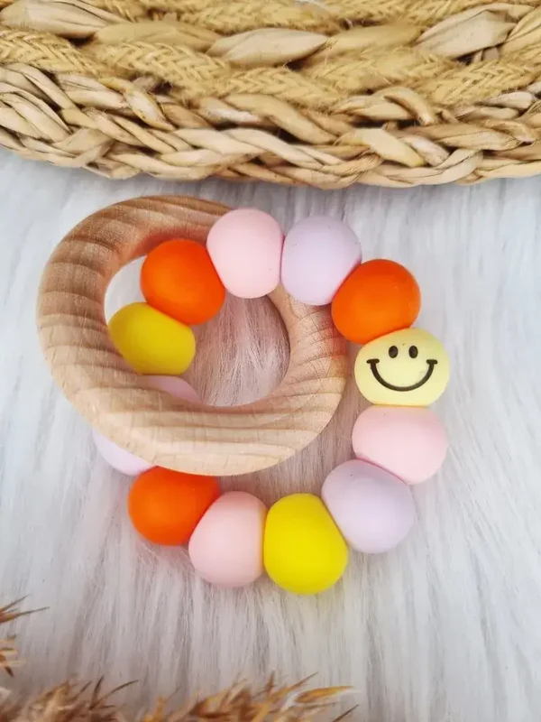 Smiley - babypink, jaune, lila, oranje