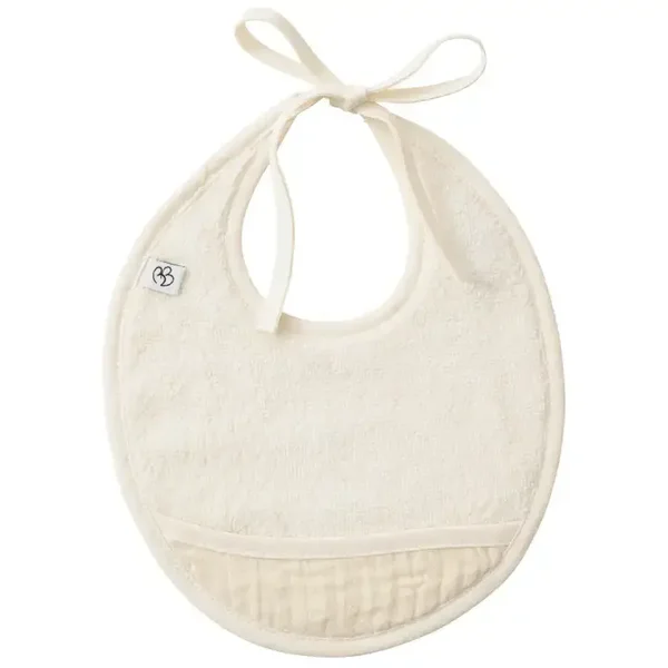 Bavoir naissance bi-matière - Mousse de lait