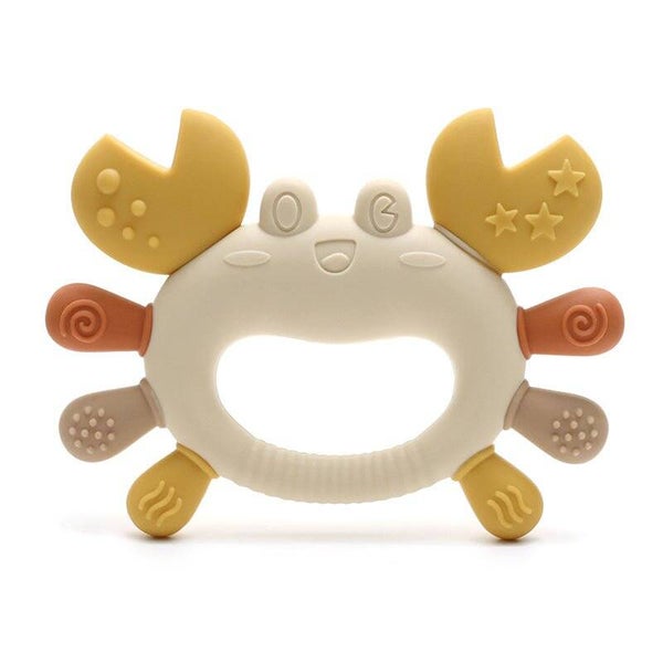 Anneau de Dentition en Silicone Crabe - Beige