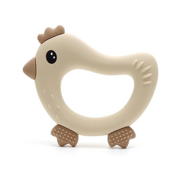 Anneau de Dentition en Silicone Poulet - Beige