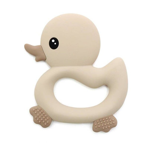 Anneau de Dentition en Silicone Canard - Beige