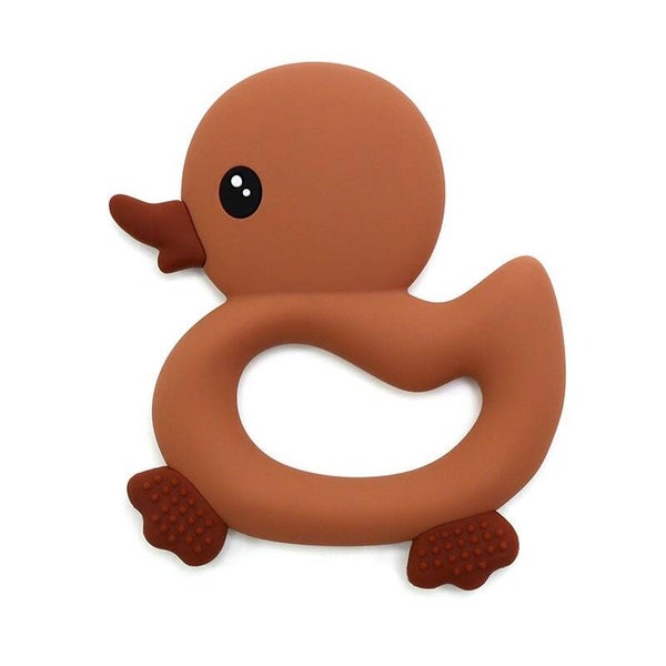 Anneau de Dentition en Silicone Canard - Marron