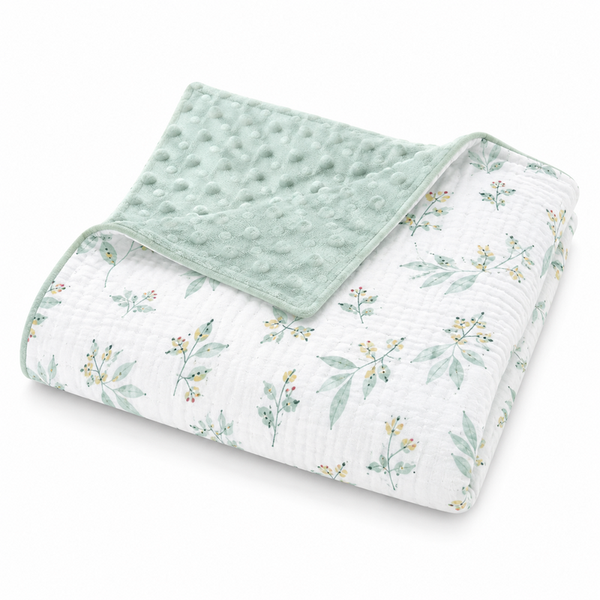 Couverture bébé hydrophile imprimé botanique 70 x 100 cm