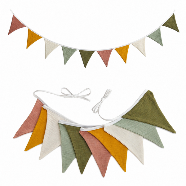 Guirlande de fanions hydrophiles aux couleurs d'automne – 2,5 mètres | Décoration pour chambre d'enfant