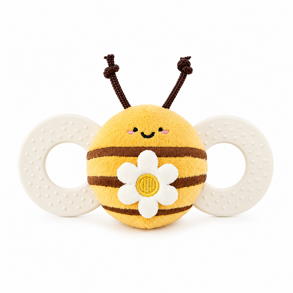 Hochet d'activité doux abeille avec miroir