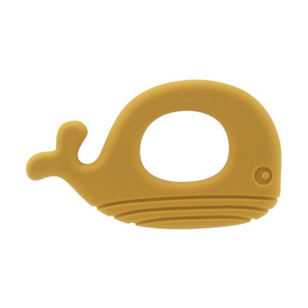 Anneau de Dentition en Silicone Baleine - Jaune Ocre