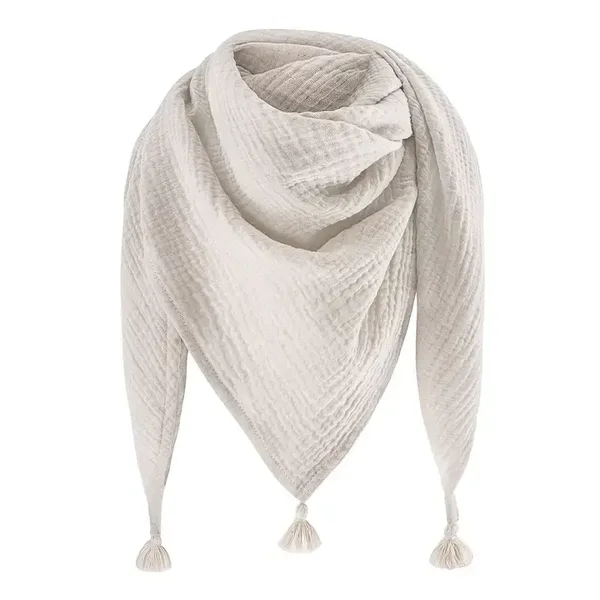 Foulard triangulaire en mousseline - beige