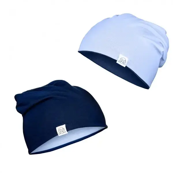 Chapeau réversible en bambou - bleu marine-bleu clair