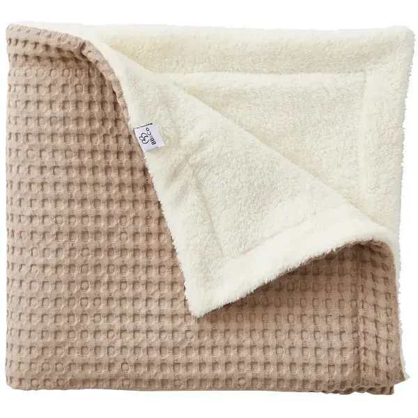 Maxi couverture bébé Coton Gaufré - Latté