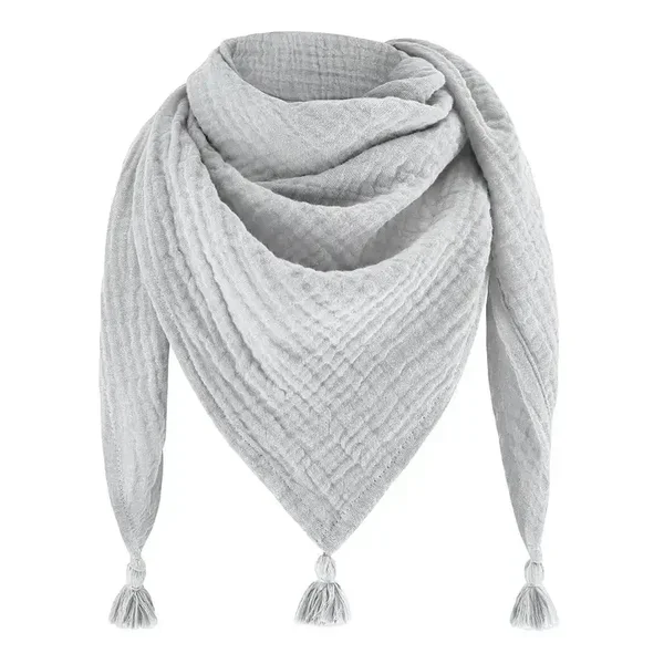 Foulard triangle en mousseline pour enfants - gris