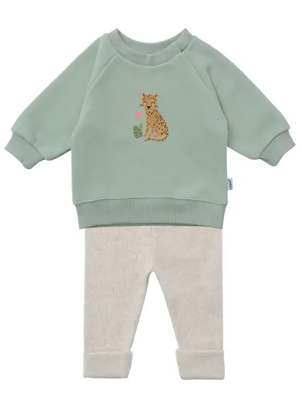 Ensemble 2 pièces : sweat-shirt couleur schilf «Leo» et leggings