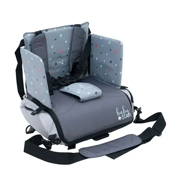 Réhausseur pliable pour chaise avec harnais de sécurité réglable