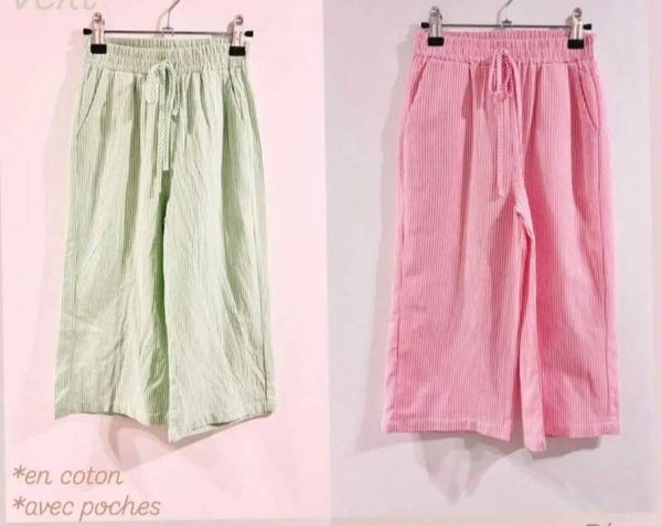 pantalon rayé en coton filles