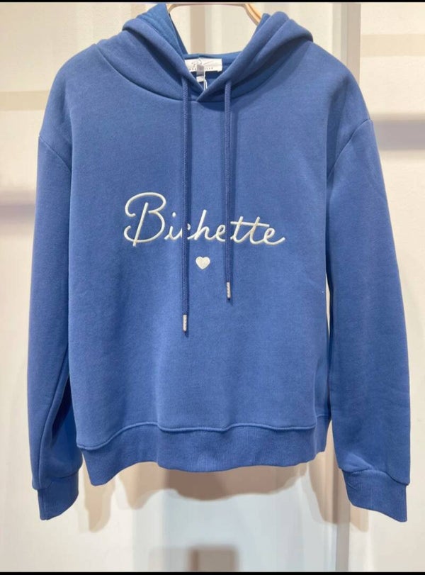 Sweet à capuche avec broderie " Bichette" pour les mamans