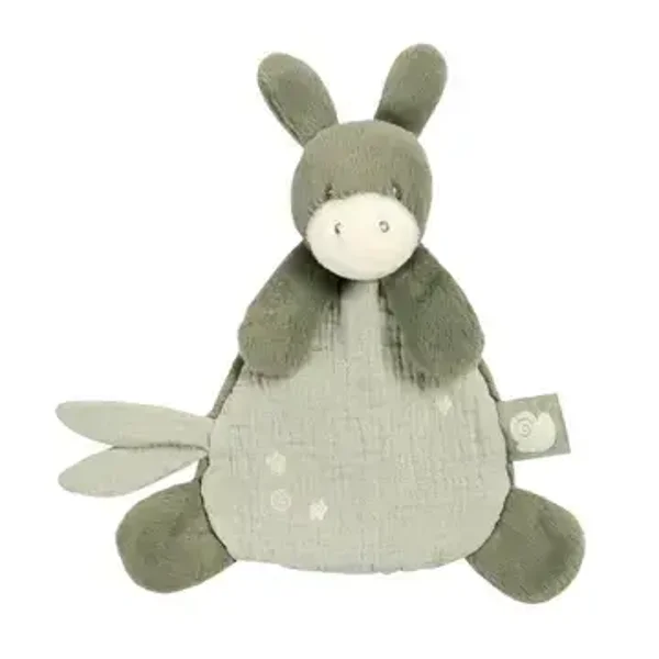 Nouveau  LouLou Mini doudou Âne - Couverture pour bébé - 25 cm - Vert tilleul