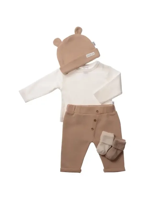 Ensemble côtelé beige 5 pièces avec pantalon
