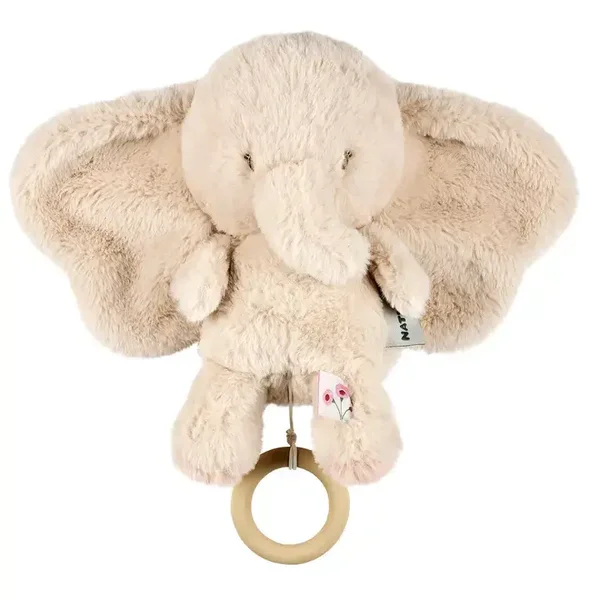 Éléphant Câlin Musical FanFan - 25 cm - Câlin Doux avec Musique - Sable