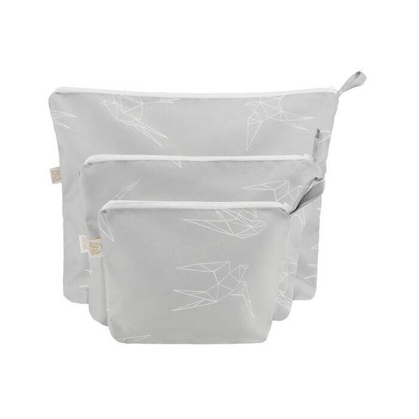 Trousses à cosmétiques imperméables - lot de 3 - Hirondelles