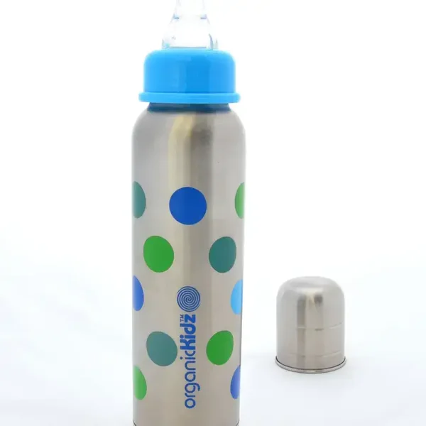 Biberon inox isotherme 270ml multi-pois . Organic Kidz