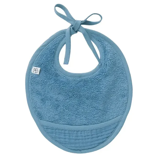 Bavoir naissance bi-matière - Pierre Bleue