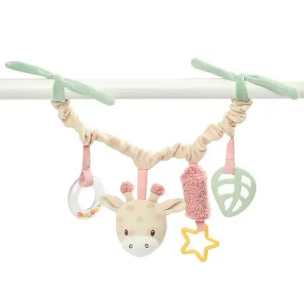 Nouveau  Jouet de poussette Girafe Gina - Jouet pour bébé à la maison ou en déplacement - 17 cm - Multicolore