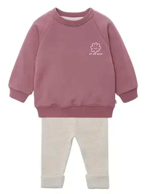 Ensemble 2 pièces avec sweat-shirt et leggings "Laissez l'amour fleurir"