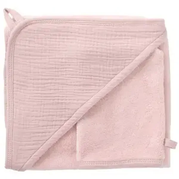 Cape de bain + gant - bambou & gaze de coton - Pétale