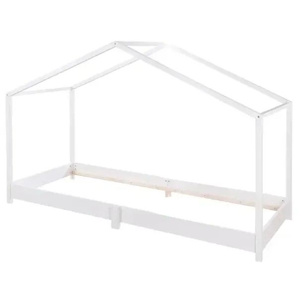 Lit maison ROBA 90x200 Montessori lit au sol bois blanc
