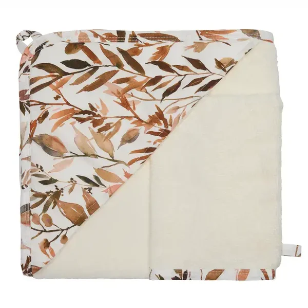 Cape de bain + gant - Caramel Forest - ivoire
