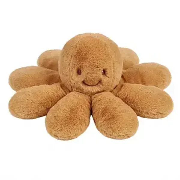 Hochet pieuvre en peluche Lapidou Doudou - 25 cm - beige chaud