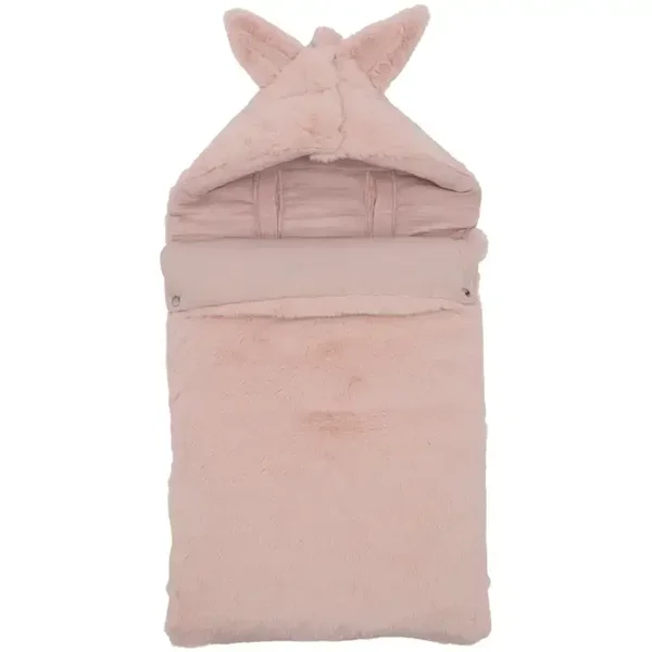 Nid d’ange fausse fourrure doublé gaze de coton - pétale