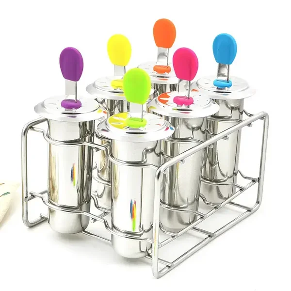 Ensemble 6 moules à glaces inox TUBULUS 85ml