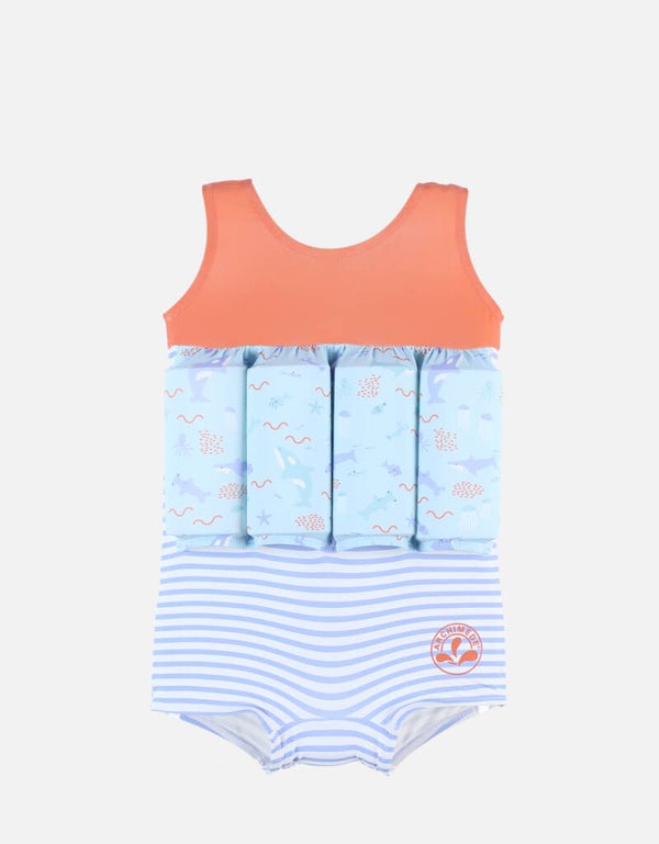 Maillot bouée à imprimés, orange/bleu clair Noukie's 12 mois
